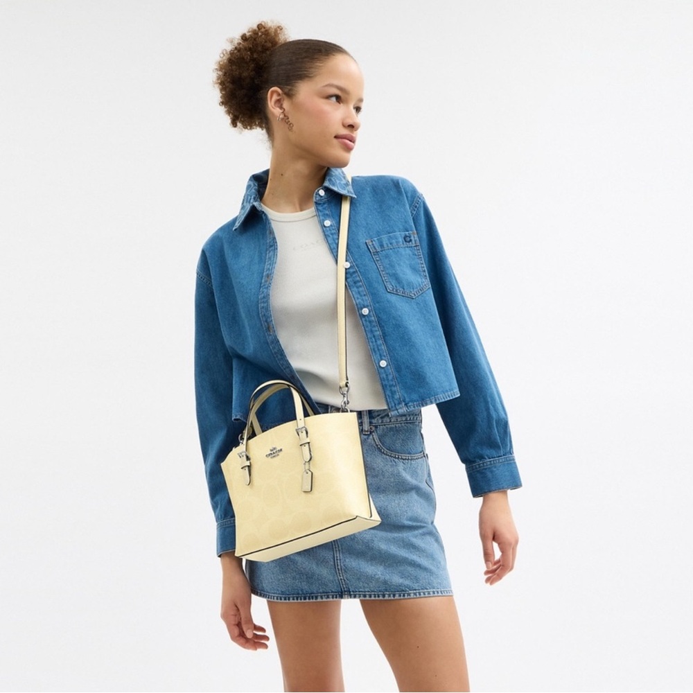 NWT! COACH Mollie Tote Bag 25 In Signature Canvas - Picture 6 of 11